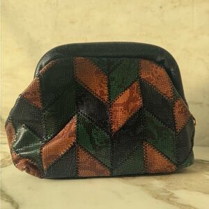 Snakeskin Geometric Patterned Women's Bag